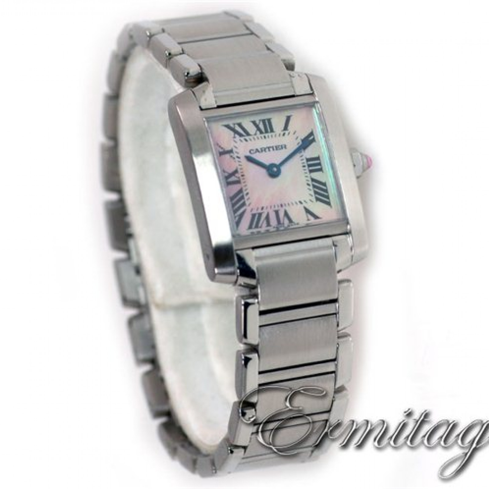 Pre-Owned Cartier Tank Francaise W51011Q3 with Mother Of Pearl Dial